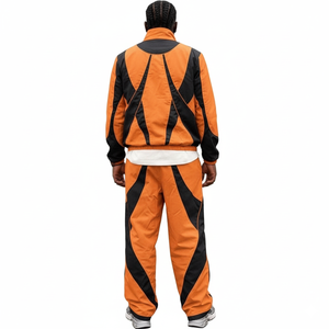 Autumn Custom Logo Patchwork Nylon Tracksuits Windbreaker <b>Jacket</b> Suit Street Waterproof <b>Men's</b> Oversized Nylon Tracksuit - Product Image 2