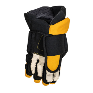 Gants de hockey sur glace à doigts entiers en polyester avec fermeture auto-agrippante unisexe noir jaune équipement sportif toutes saisons 2027 - Product Image 3