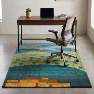 Alfombra de Lana Premium Hecha a Mano con Diseño de Paisaje de Pueblo Escénico y Colinas, Alfombra Decorativa Hecha a Mano para Decoración del Hogar - Product Image 3