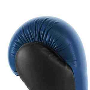 Gants de boxe en cuir bleu avec sangle de poignet en velcro pour adultes, pour l'entraînement - Product Image 4