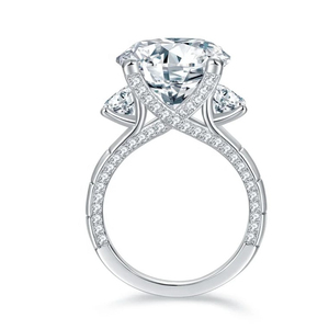 แหวนเพชรทรงกลมเจียระไนแบบบริลเลียนท์ ทองคำขาว 14k เพชรเพาะเลี้ยงในห้องปฏิบัติการ เครื่องประดับหรูหรา แหวนแต่งงาน/หมั้น สำหรับทุกเพศ - Product Image 2