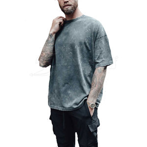 T-shirt délavé à l'acide pour homme, nouveau style, best-seller, t-shirt délavé à l'acide pour homme, poids lourd - Product Image 3