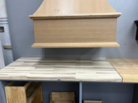Plan de travail en bois massif de qualité supérieure avec jointure à languettes pour îlot de cuisine, plan de travail durable en bois de boucher, résistant à l'eau et à la chaleur, pour usage intérieur
