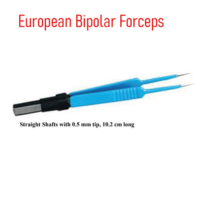 Pinzas Bipolares Europeas Rectas McPherson, Aisladas, de Alambre de Tungsteno de Alta Calidad, Reutilizables, Punta de 0.5 mm, 10.2 cm de Largo, CE - Product Image 2
