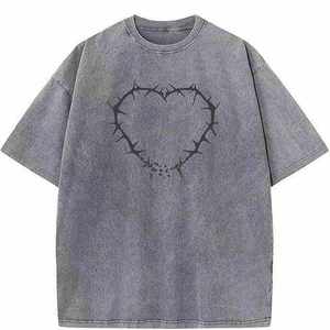 T-shirt décontracté pour homme en jersey 100 % coton, coupe classique, vert olive, manches courtes, col rond, finition délavée, couleur unie, écologique - Product Image 4