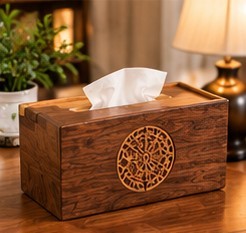 Caja de pañuelos de madera de estilo chino hecha a mano, estuche tallado para recuerdos, soporte rectangular para servilletas, caja decorativa para mesa del hogar - Product Image 1
