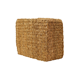 Ensemble de 3 paniers de rangement rectangulaires en jonc de mer naturel, faits à la main et écologiques, bacs organisateurs gigognes en osier pour le rangement domestique - Product Image 4