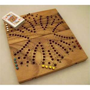 Juego de Mesa Jackaroo Profesional de 18 Pulgadas, Juego de Rompecabezas Tradicional de Madera |   Juego de Estrategia Multijugador con Fichas de Mármol y Cartas de Juego - Product Image 1