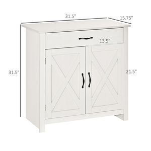 Mobiletto/Credenza da 32 pollici in stile rustico con anta scorrevole, organizer per cucina, soggiorno, ingresso, con cassetti, in legno, per sala da pranzo - Product Image 3