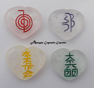 Gemstone <b>Crystal</b> Quartz Through-Carved Heart Stones Reiki <b>Set</b> Waterproof Feng Shui for Healing Holiday Gift Wholesale Buy Online - Product Image 4