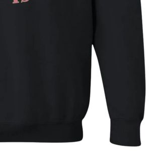 Sudadera negra de cuello redondo bordada para mujer, de manga larga con puños acanalados, estilo casual, de forro polar, para moda urbana y uso diario. - Product Image 5