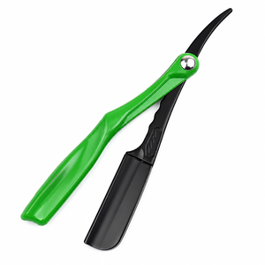 Rasoir droit de barbier personnalisé avec logo, rasoirs pliants colorés professionnels, support de rasoir tranchant avec lames à plumes - Product Image 4