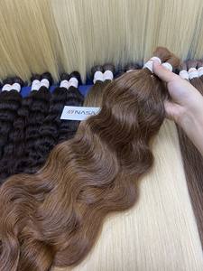 Extensions de cheveux en vrac, prix de gros, cheveux humains vietnamiens à double tirage, 100 grammes, couleurs marron 26 pouces - Product Image 4