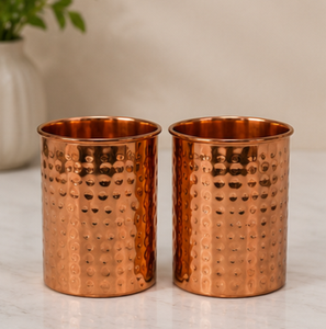 Gobelets martelés en cuivre, style vintage, écologiques, vaisselle de qualité supérieure pour la maison, extérieur métallique orné d'un fini traditionnel fait main. - Product Image 1