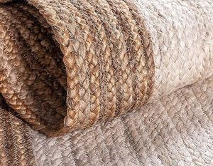 Eco Friendly Hand Braided Thick Jute Cotton Classic Modern Flat Pile Non-Slip Custom Area Rugs <b>Floor</b> Carpet Living Room Exercise - Product Image 3