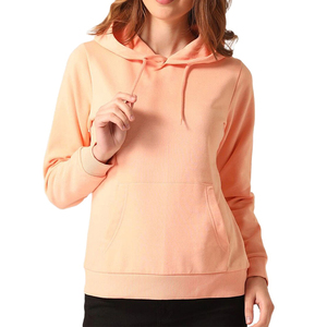 Hot Selling Lightweight Winter <b>Women</b> Pastel Peach <b>Hoodie</b> with Adjustable Drawstrings Comfortable Casual Wear OEM Services - Product Image 1
