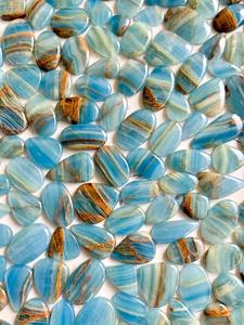 MAHNAJ GEMS Calcite bleue naturelle Aqua Cabochon Polie Pierres précieuses en vrac Formes variées 3-10mm du Rajasthan pour la fabrication de bijoux - Product Image 5
