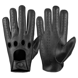 Gants de conduite pour hommes en cuir, gants de conduite sans doigts, gants de course en cuir, gants de sport personnalisés - Product Image 2