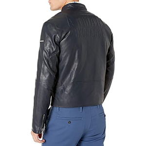 Veste en toile et cuir confortable pour homme, idéale pour l'hiver, sur mesure, imperméable, respirante, avec logo sur le devant, service OEM, personnalisable, vente en gros - Product Image 4