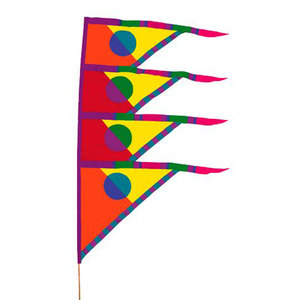 Drapeau triangulaire coloré avec motif circulaire, bannières décoratives multi-formes - Product Image 1