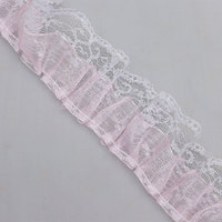 Ruban plissé en organza pastel avec volants et dentelle pour la confection de robes, accessoires de coiffure et projets de bricolage (vente en gros)