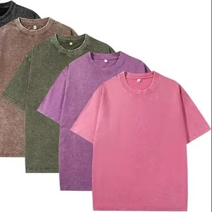 T-shirt vintage délavé pour homme, coupe oversize, streetwear, coton épais, logo personnalisé, t-shirt délavé, fabrication OEM, vente en gros de vêtements en vrac - Product Image 2