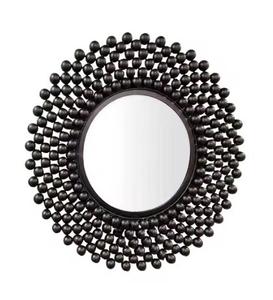 Miroir mural rond en métal doré de design moderne, fait à la main, sans électricité, pour chambre à coucher, salon et salle de bain - Product Image 4