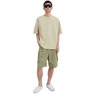 เสื้อยืดสตรีทแวร์ทรงครอป หนัก 180 กรัม ทรงบ็อกซี่ สำหรับผู้ชาย โอเวอร์ไซส์ ไหล่ตก โลโก้ด้านหน้า ผลิตตามสั่ง ผ้าฝ้าย 100% - Product Image 2