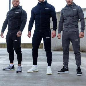 Vêtements de sport pour hommes en polyester/coton personnalisés avec logo, coupe-vent d'automne, fermeture éclair, capuche, jogging, sweat-shirt - Product Image 6