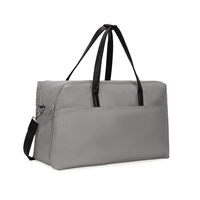 Sac de voyage de luxe moderne avec logo imprimé, en polyester, nylon et PVC, grande capacité, imperméable, avec poignée en cuir, pour homme et femme