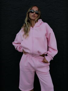 Wholesale <b>Women</b> High Waist Skirt and Cropped <b>Zip</b> Up Hoodie Fleece Yoga Set 2 Piece Tracksuit - Product Image 3