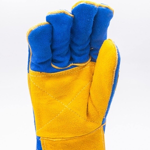 Gants de soudage et de barbecue en cuir de vachette pleine fleur renforcé, haute performance, résistants à l'abrasion et à la chaleur, usage général - Product Image 2