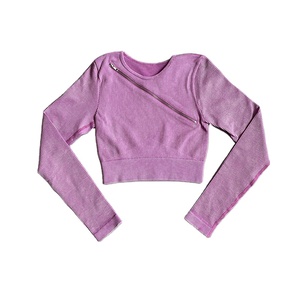 Mujeres sin costuras de manga larga Yoga Top Zip Functional Gym Shirt para entrenamiento y correr Mujeres Tank Tops - Product Image 4