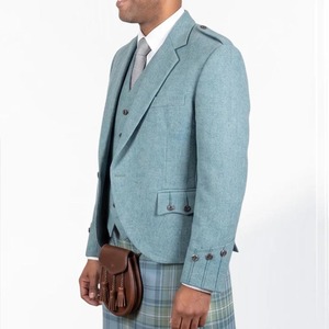 <b>Men</b> Scottish Argyle <b>Jacket</b> Classic <b>Tweed</b> Highland Kilt <b>Jacket</b> Formal Wedding Wear Custom Logo Wholesale Supplier - Product Image 4