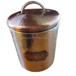 ถังอาหารอลูมิเนียมทุบขนาดใหญ่ทองแดงและเงินสำเร็จรูปสำหรับการจัดระเบียบและการจัดเก็บห้องครัวที่ทันสมัย - Product Image 1