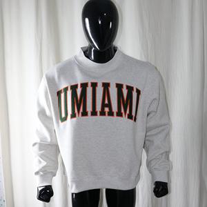 Sudadera UMIAMI ASH GREY con cuello alto, 100% verde cazador, con apliques bordados, cuello ancho, info.clushsports - Product Image 2