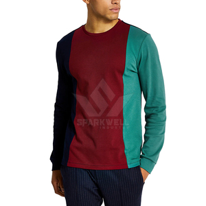 <b>Men's</b> Long Sleeve Gray O-Neck Front Logo Quick Dry Knitted Polyester Sporty <b>T</b>-<b>Shirt</b> - Product Image 6