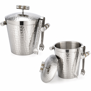 Seau à glace en acier inoxydable à double paroi avec couvercle et pelle, idéal pour le champagne et le vin, parfait pour les bars, hôtels et fêtes. - Product Image 6