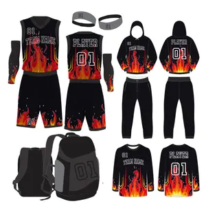 Hot Selling Customized Sublimation Mesh Basketball Uniform Kit In Wholesale Price Youth Sports Basketball Uniform Set Unisex