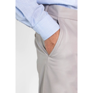 Pantalones Chinos de Algodón Gris Claro para Hombre, Corte Recto, Cintura Media, Estilo Casual de Verano, Cierre de Botones, Frente Plano, Tela Oxford - Product Image 4