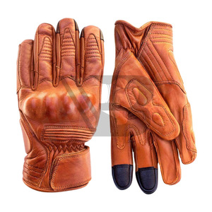 Gants de moto en cuir pleine main personnalisés en gros, respirants et confortables pour l'été, avec poignées intégrées - Product Image 1