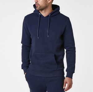 Ensemble de survêtement pour homme en coton et polyester avec logo personnalisé, sweat à capuche zippé à manches longues et pantalon, séchage rapide, respirant - Product Image 3
