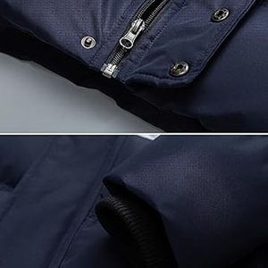 Veste matelassée épaisse pour homme avec capuche, résistante à l'eau, manteau d'hiver coupe-vent avec fermeture éclair, multicolore, service OEM - Product Image 2