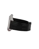 Montre de luxe en or blanc avec diamants ronds en moissanite pour homme, montre de créateur pavée, bracelet en caoutchouc noir, cadran serti de diamants