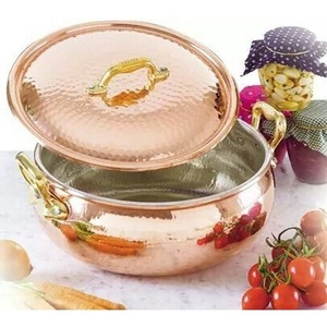 Multipurpose Copper Saucepan Cooking Pot with Lid for Home Kitchen Restaurant Hotel Use Durable Heavy Duty Metal Gas Compatible - Product Image 4