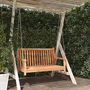 Banc balançoire en teck massif naturel, mobilier de patio durable, taille standard - Product Image 1
