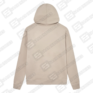 Sudadera con Capucha Unisex Ikhlas Sports, Color Beige Arena, para Invierno, Felpa de Algodón de 300g, Corte Holgado, Bolsillo Canguro, Cordón Ajustable - Product Image 3