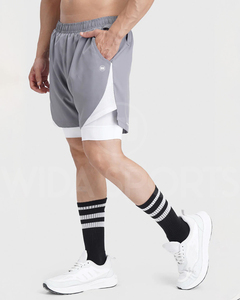 <b>Men</b> Athletic 2-in-1 <b>Shorts</b> with <b>Compression</b> Liner Breathable Running Gym Fitness Training <b>Shorts</b> - Product Image 2