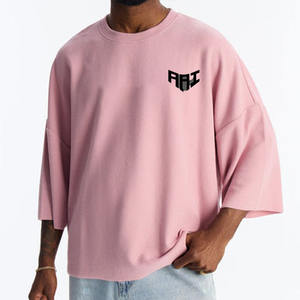 T-shirt unisexe à col rond et manches longues, de bonne qualité, 100% coton, coupe ample et carrée, style streetwear, marque privée, fournisseur OEM ODM - Product Image 1