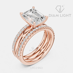Bague de mariage en or blanc 14 carats avec diamant de laboratoire taille émeraude 2,83 carats, certifiée IGI, bijou raffiné, cadeau pour fiançailles, mariage ou anniversaire - Product Image 4
